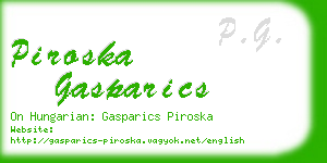 piroska gasparics business card